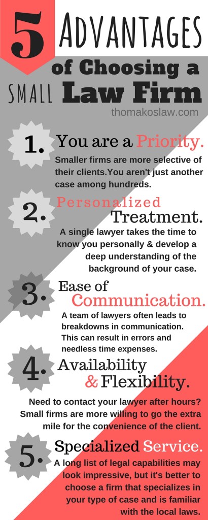 5 Advantages to Choosing a Small Law Firm Infographic